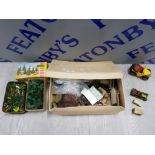 MIXED ITEMS INCLUDES BRITAINS FLORAL GARDEN SET, FALLER 318 PLASTIC MODEL TREES WITH 3 LESNEY