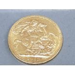 22CT GOLD 1912 GEORGE V FULL SOVEREIGN COIN