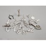 20 SILVER MIXED CHARMS