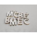 8 SILVER AND CZ INITIAL CHARMS 13G GROSS
