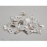 20 MIXED SILVER CHARMS 28.2G GROSS