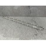 SILVER FIGARO CHAIN 32.2G APPROXIMATELY 49.7CM IN LENGTH