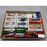 A BOX OF MISCELLANEOUS DIE CAST VEHICLES INCLUDES DINKY MAXIMUM SECURITY VEHICLE ETC