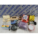 LARGE BOX OF MIXED ITEMS INCLUDING SUB ZERO ICE 165 WATT CAR SPEAKERS, PAPER LOG BRIQUETTE MAKER AND