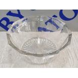 DAVIDSONS GLASS BOWL WITH CUT GLASS STAR BOTTOM 12 SIDED