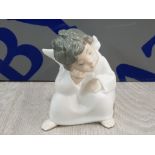 LLADRO FIGURE OF A ANGEL THINKING SIGNED BY THE ARTIST AND DATED ON BOTTOM