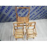 3 VINTAGE WOODEN FOLDING CHAIRS