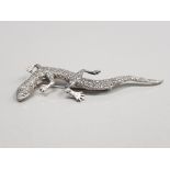 SILVER AND MARCASITE LIZARD BROOCH 12.5G GROSS