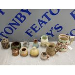 COLLECTABLE PORCELAIN POTTS AND JUGS INCLUDING TANKARD AND PRINKNASH CREAM JUG ETC