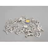 20 MIXED SILVER CHARMS 18.1G