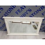 DECORATIVE WOODEN OVER MANTLE MIRROR 100 X 61 CM