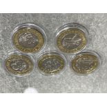 5 X COLLECTABLE £2 COINS INCLUDING MAGNA CARTA