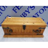 TWO LION MEXICAN PINE CHEST 56 X 23 X 21 CM