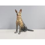 A BRONZE COLD PAINTED FIGURE OF A GERMAN SHEPHERD