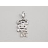 SILVER CZ 18 KEY PENDANT 8.7G GROSS