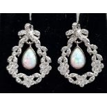 BELLE EPOQUE STYLE PAIR OF EARRINGS WITH OPAL PANELS