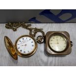 2 BRASS POCKET WATCHES INCLUDING RARE WW1 THE RICHMOND TIME RECORDING CO LIVERPOOL AND LIGA SUPERIOR