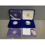 ROYAL MINT SILVER PROOF PRINCE HARRY CROWN TOGETHER WITH ROYAL MINT SILVER PROOF CROWN