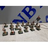 APPROXIMATELY 17 COLLECTABLE METAL WAR FIGURES INCLUDES 5 PIKE MEN, 9 MUSKET, 1 SWORD, 1 DRUMER