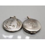 2 CIRCLE SHAPED LOCKETS