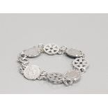 SILVER COIN BRACELET 14.9G