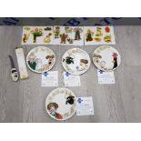 COLLECTION OF WALLACE AND GROMIT COLLECTORS PLATES SPECIAL EDITION WITH CERTIFICATES, FRIDGE MAGNETS