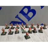 APPROXIMATELY 16 MINIATURE METAL ENGLISH CIVIL WAR FIGURES INCLUDING 9 MUSKET, 5 PIKE MEN, 1
