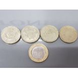 5 DIFFERENT 2 POUND COINS INCLUDING 1996 EURO FOOTBALL