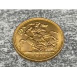 22CT GOLD 1968 FULL SOVEREIGN COIN