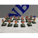 COLLECTION OF MINIATURE METAL WAR FIGURES INCLUDING 5 PIKE MEN, 1 PIPER, 1 SWORD, 5 ARCH AND 4 MEN
