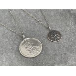2 SILVER ST CHRISTOPHERS ON CHAINS 19G