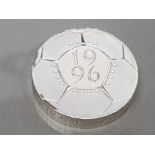 ROYAL MINT 1996 2 POUND FOOTBALL SILVER PROOF PIEDFORT COIN IN CASE OF ISSUE WITH CERTIFICATE