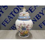 LARGE VINTAGE ITALY CERAMICHE ARTISTICHE LIDDED VASE WITH BEAUTIFUL FLORAL DECORATION 36 CM HIGH