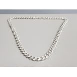 SILVER CURB CHAIN WITH LOBSTER CATCH 12.5 INCHES 123.8G