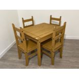 PINE TABLE AND 4 CHAIRS