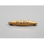 9CT YELLOW GOLD BABY PIN 0.5G