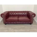 CHESTERFIELD STYLE FAUX 3 SEATER SOFA