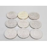 9 ASSORTED COINS INCLUDED 5 SHILLINGS ETC