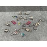 20 SILVER MIXED CHARMS
