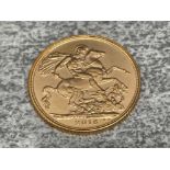 22CT GOLD 2016 FULL SOVEREIGN COIN
