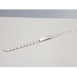 SILVER CURB LINK ID BRACELET 49.6G