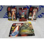 STAR WARS EPISODE 1 COLLECTION OF BOXED FIGURES INCLUDES ELECTRONIC COMM TALK READER , 2X WATTO