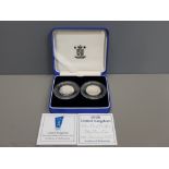 ROYAL MINT SILVER PROOF 1998 TWIN 50 PENCE PIECE COIN SET WITH COA