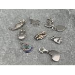 9 SILVER MIXED CHARMS