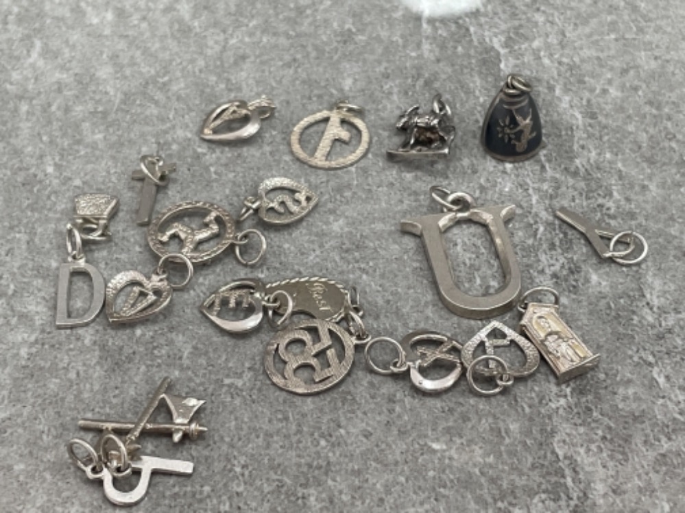 20 MIXED SILVER CHARMS 23.5G