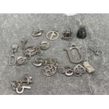 20 MIXED SILVER CHARMS 23.5G