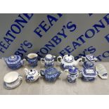 COLLECTION OF RINGTONS TEA POTS AND MILK JUGS, ALSO TO INCLUDE CUP AND SAUCER AND TOAST RACK ETC