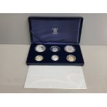 ROYAL MINT SILVER PROOF 2007 FAMILY COLLECTION OF 6 COINS IN ORIGINAL CASE WITH BOOK