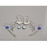 5 PAIRS OF ORNATE SILVER EARRINGS 17.5G GROSS