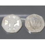ROYAL MINT 1998 50P NHS SILVER PROOF PIEDFORT AND 2006 50P VICTORIA CROSS SILVER PROOF PIEDFORT BOTH